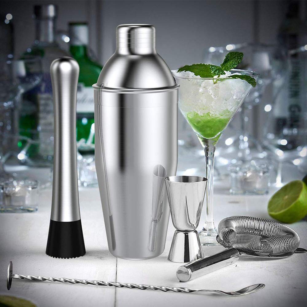 14-Piece Stainless Steel Cocktail Shaker Bartender Kit with Bar Tools