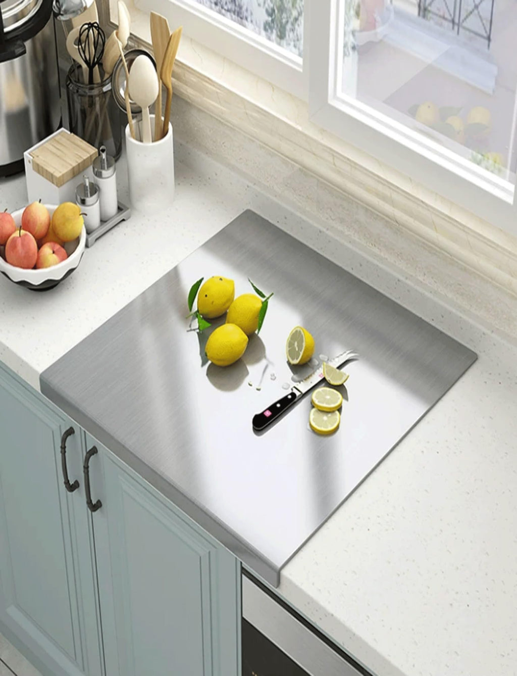 Stainless Steel Countertop Cutting Board & Kitchen Prep Mat