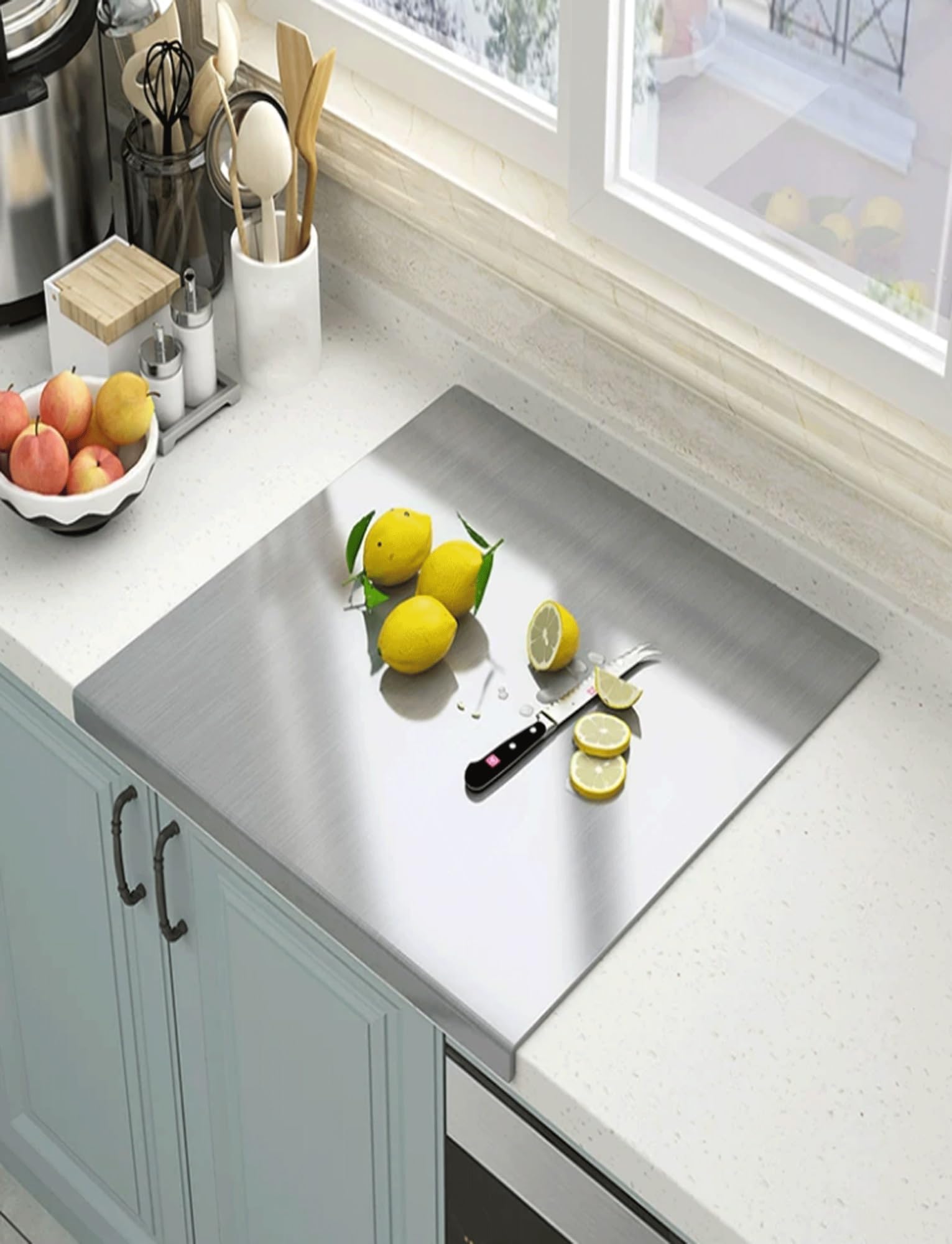 Stainless Steel Countertop Cutting Board & Kitchen Prep Mat
