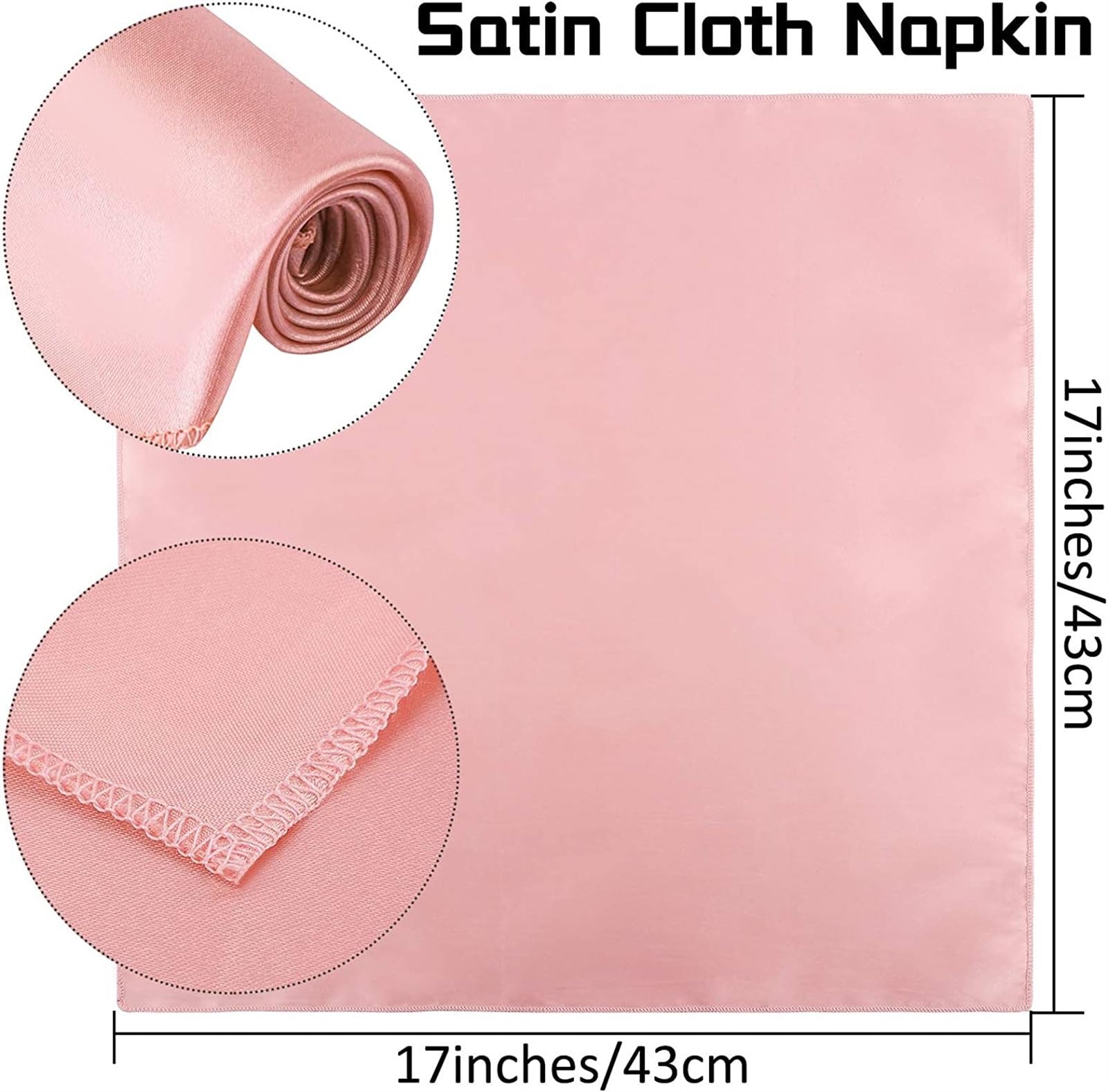 100-Piece Green Satin Dinner Napkin Set – 43 × 43 cm