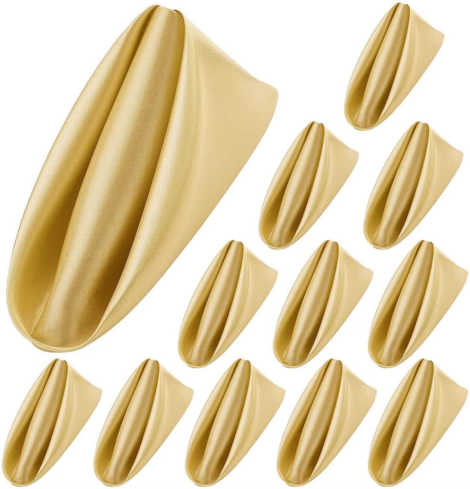 100-Piece Green Satin Dinner Napkin Set – 43 × 43 cm