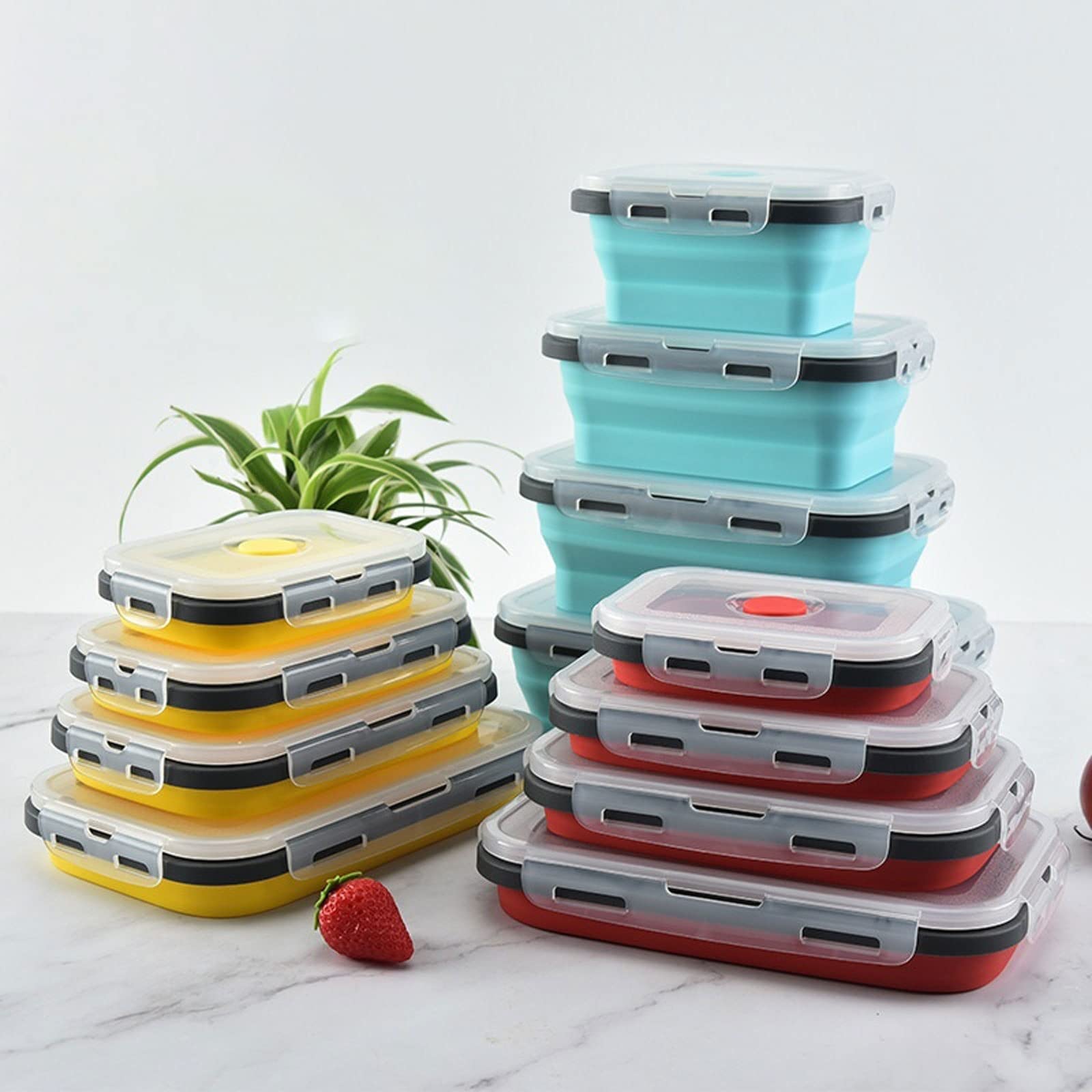 550ml Collapsible Silicone Bento Lunch Box – Blue