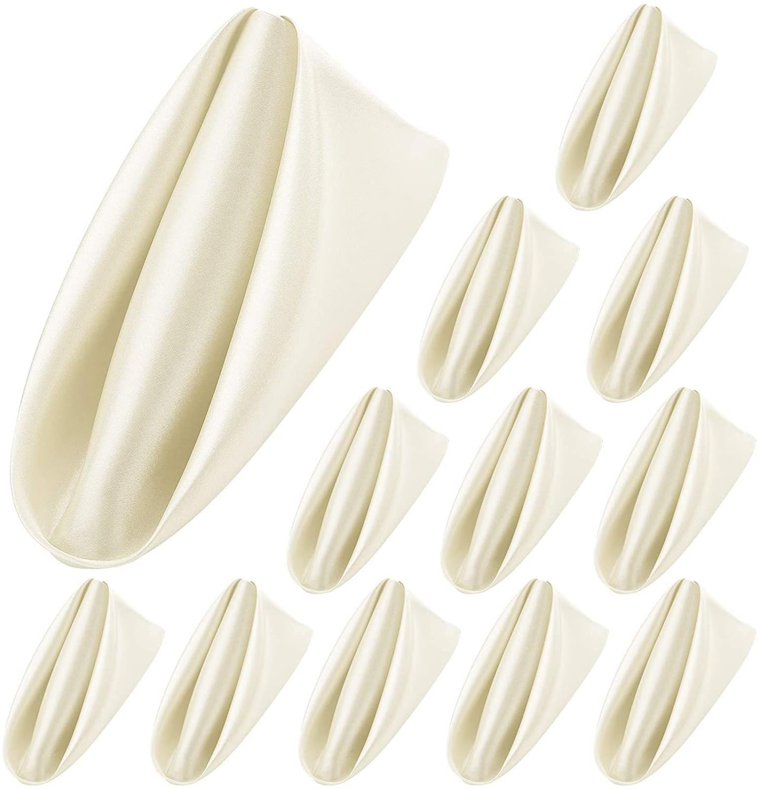100-Piece Green Satin Dinner Napkin Set – 43 × 43 cm