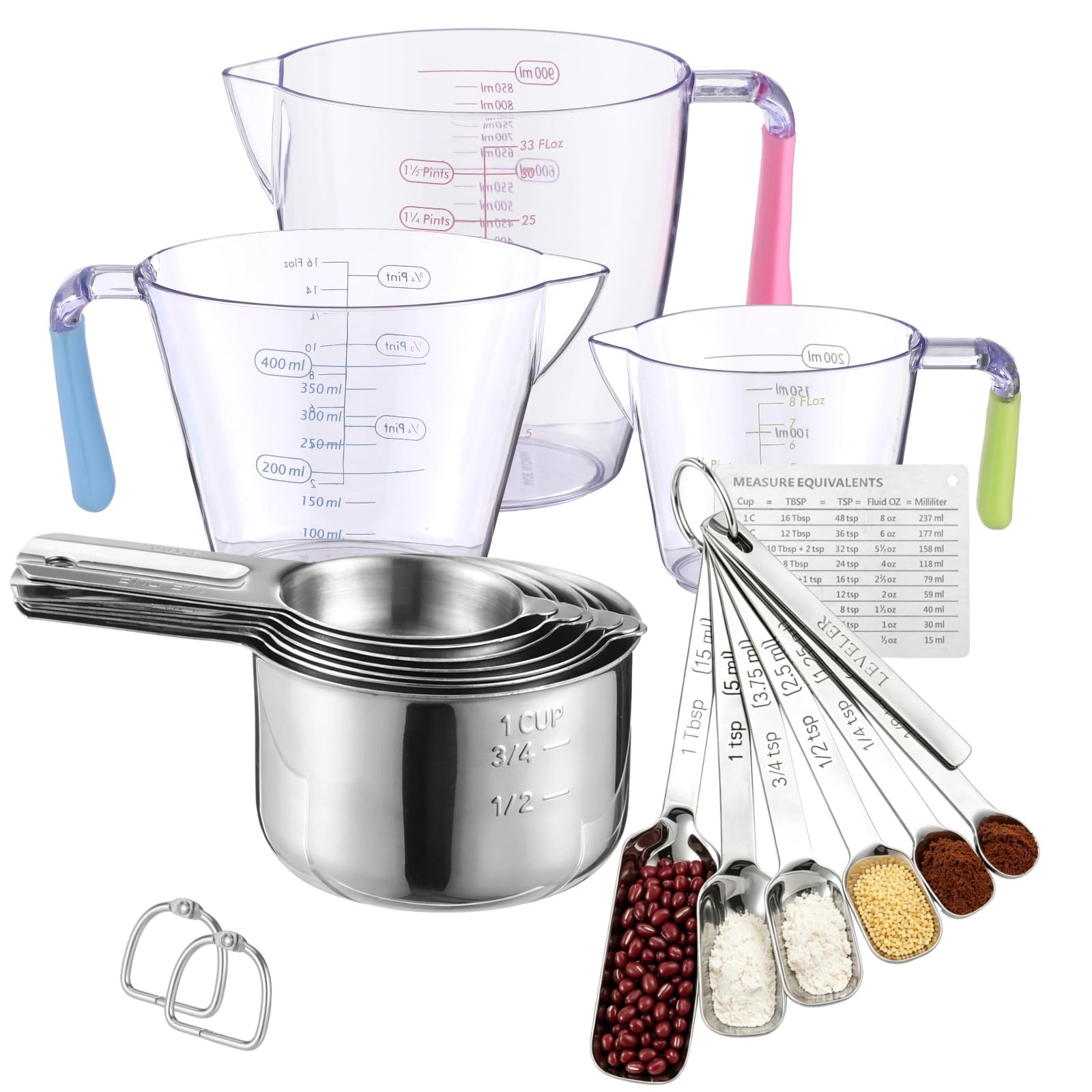 20-Piece Stackable Measuring Cups & Spoons Set with Leveler
