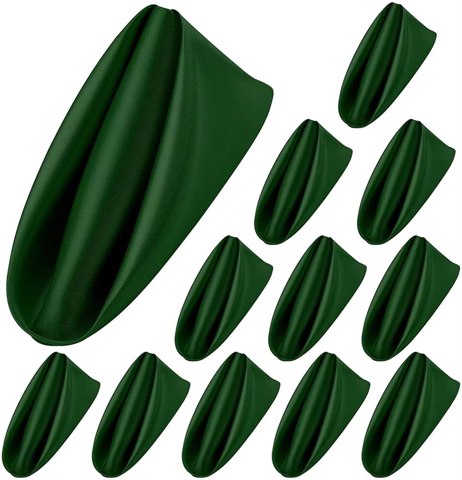100-Piece Green Satin Dinner Napkin Set – 43 × 43 cm