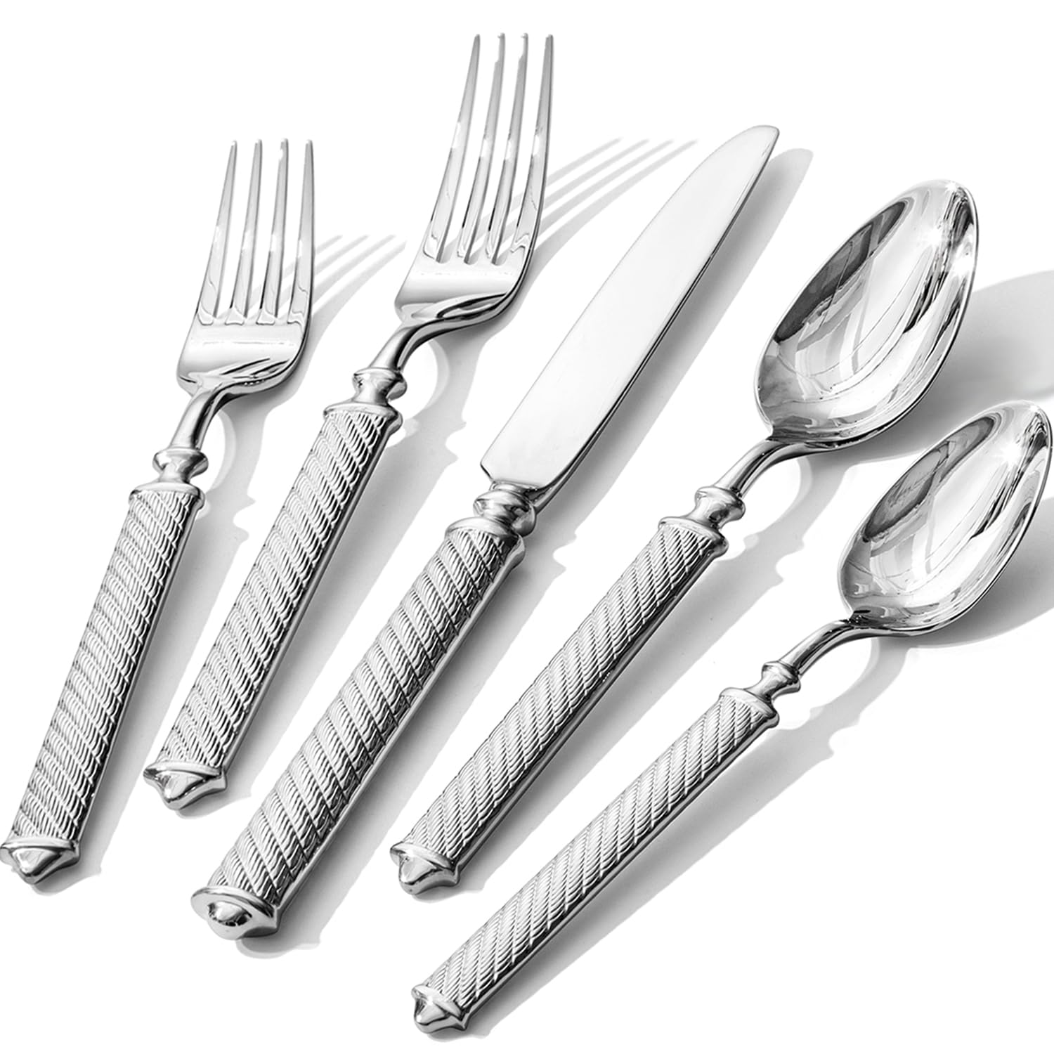 KINGSTONE Silverware Set, 18/10 Stainless Steel Flatware Set