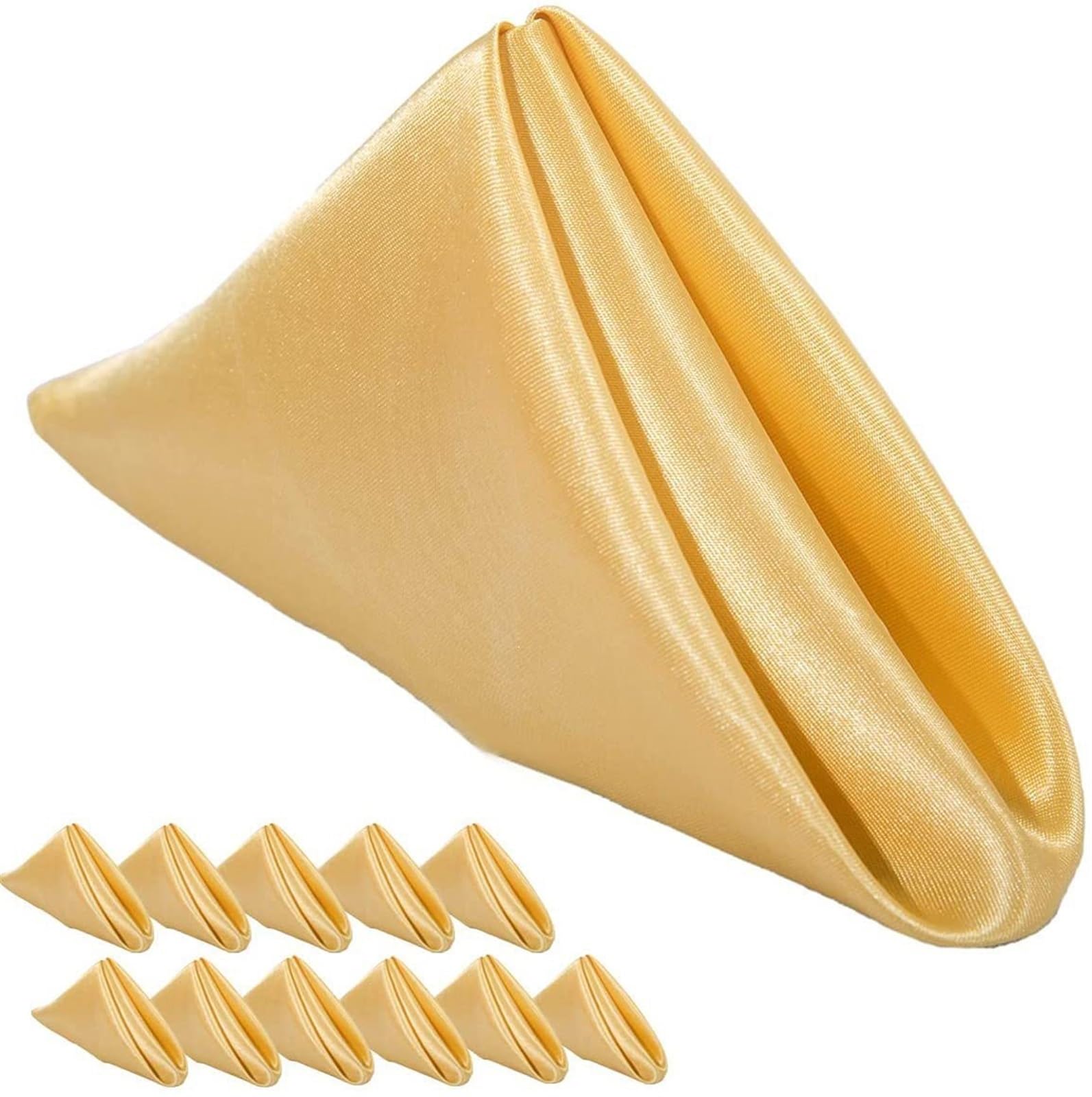 100-Piece Green Satin Dinner Napkin Set – 43 × 43 cm
