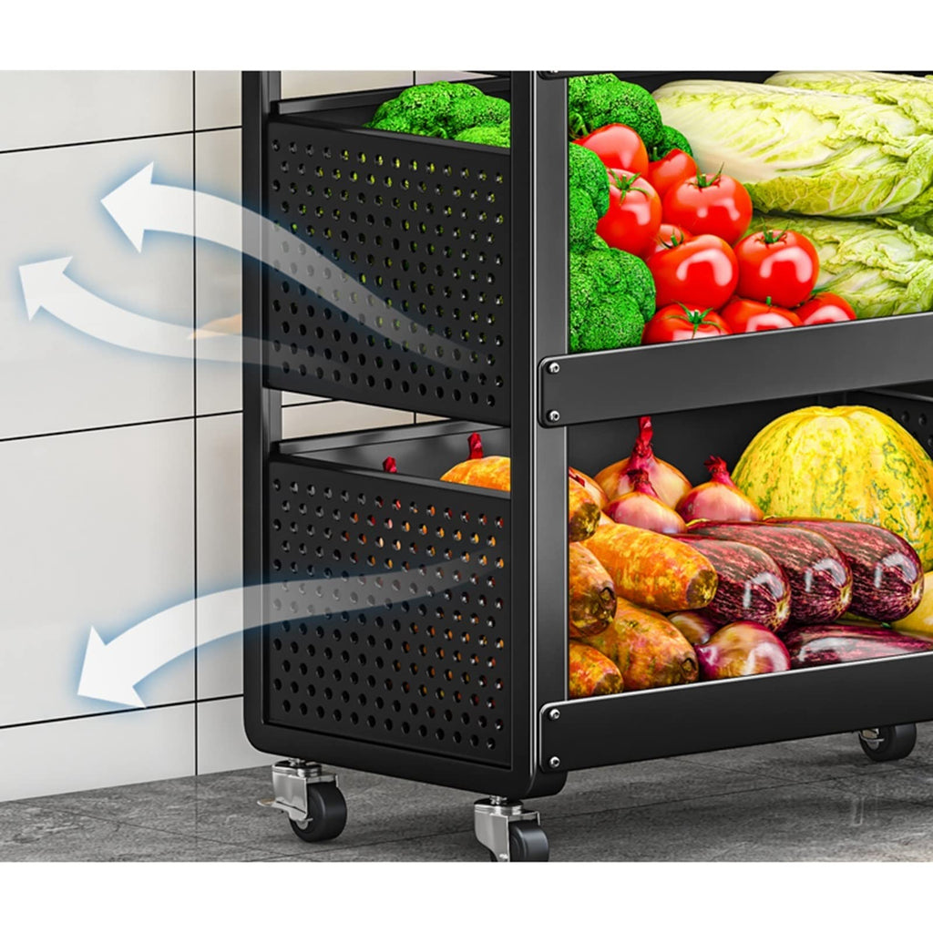 Multi-Layer Kitchen Storage Cart for Spices, Produce & Tableware