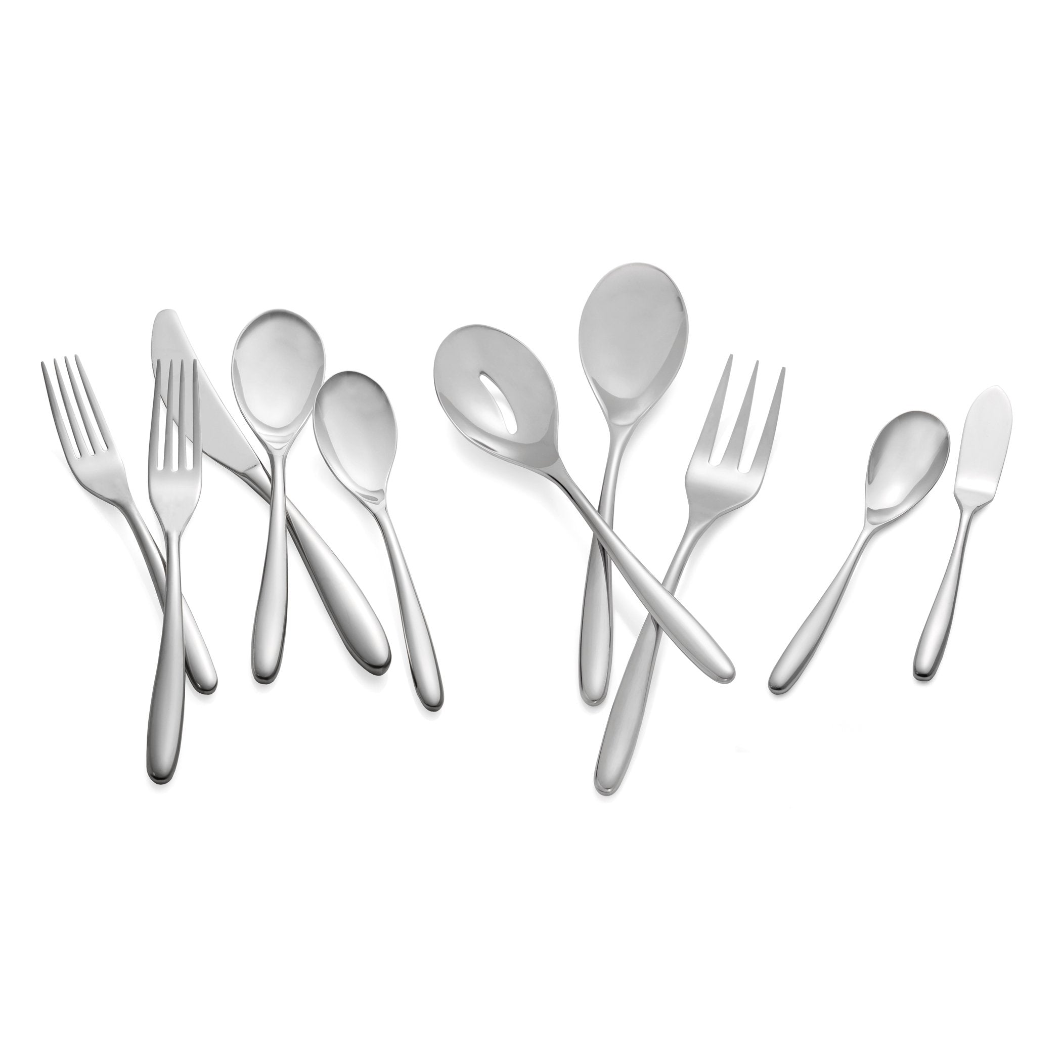 45-Piece Mirror-Polished Stainless Steel Flatware Set for 8