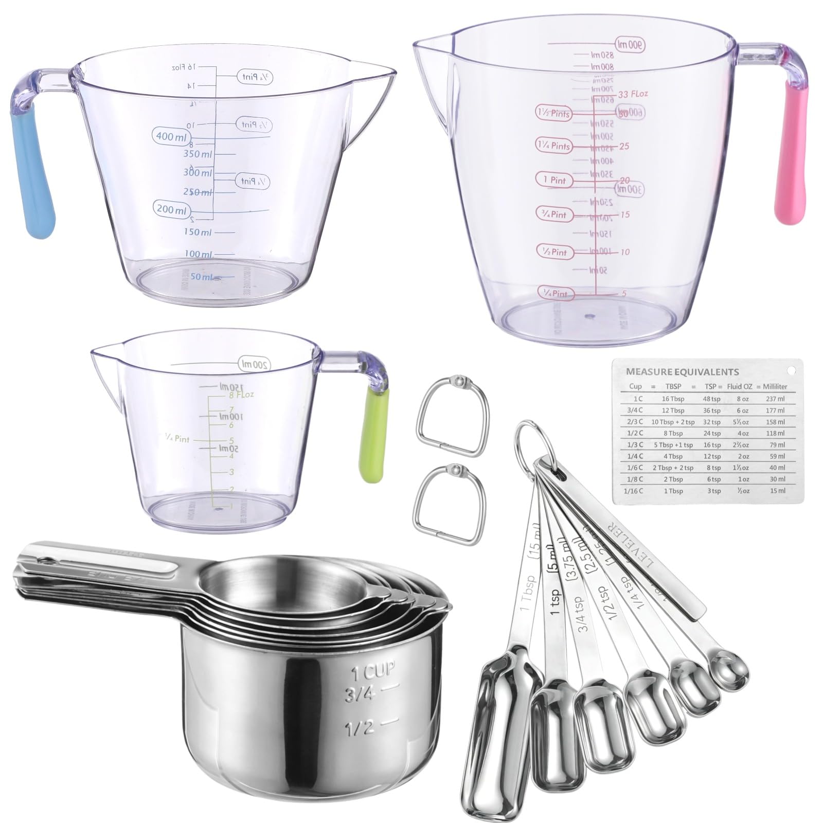 20-Piece Stackable Measuring Cups & Spoons Set with Leveler