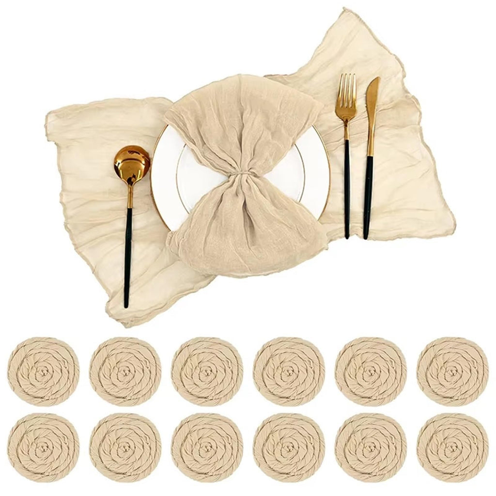 20-Piece Rustic Blue Gauze Table Napkin Set for Weddings & Home Dining