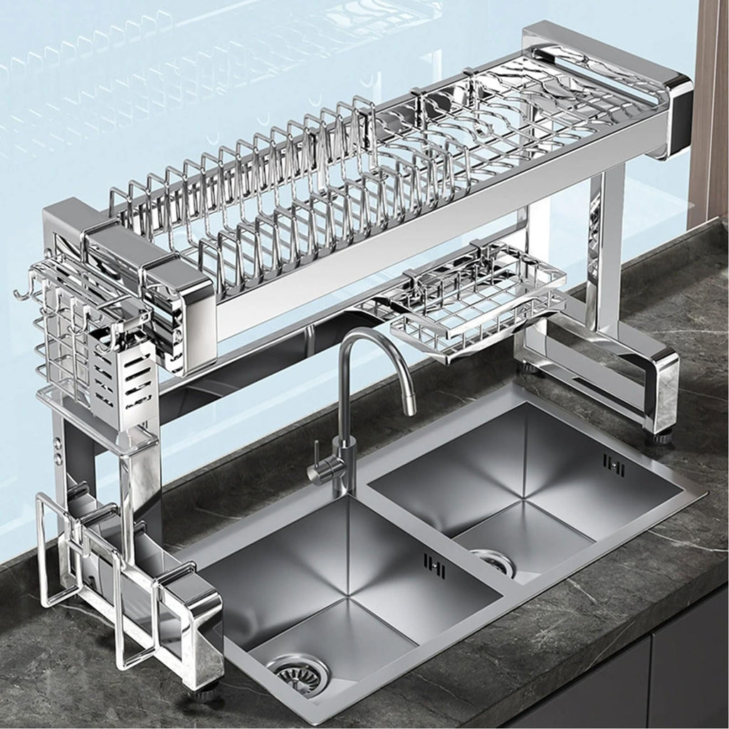 Large-Capacity Stainless Steel Over-the-Sink Dish Drying Rack