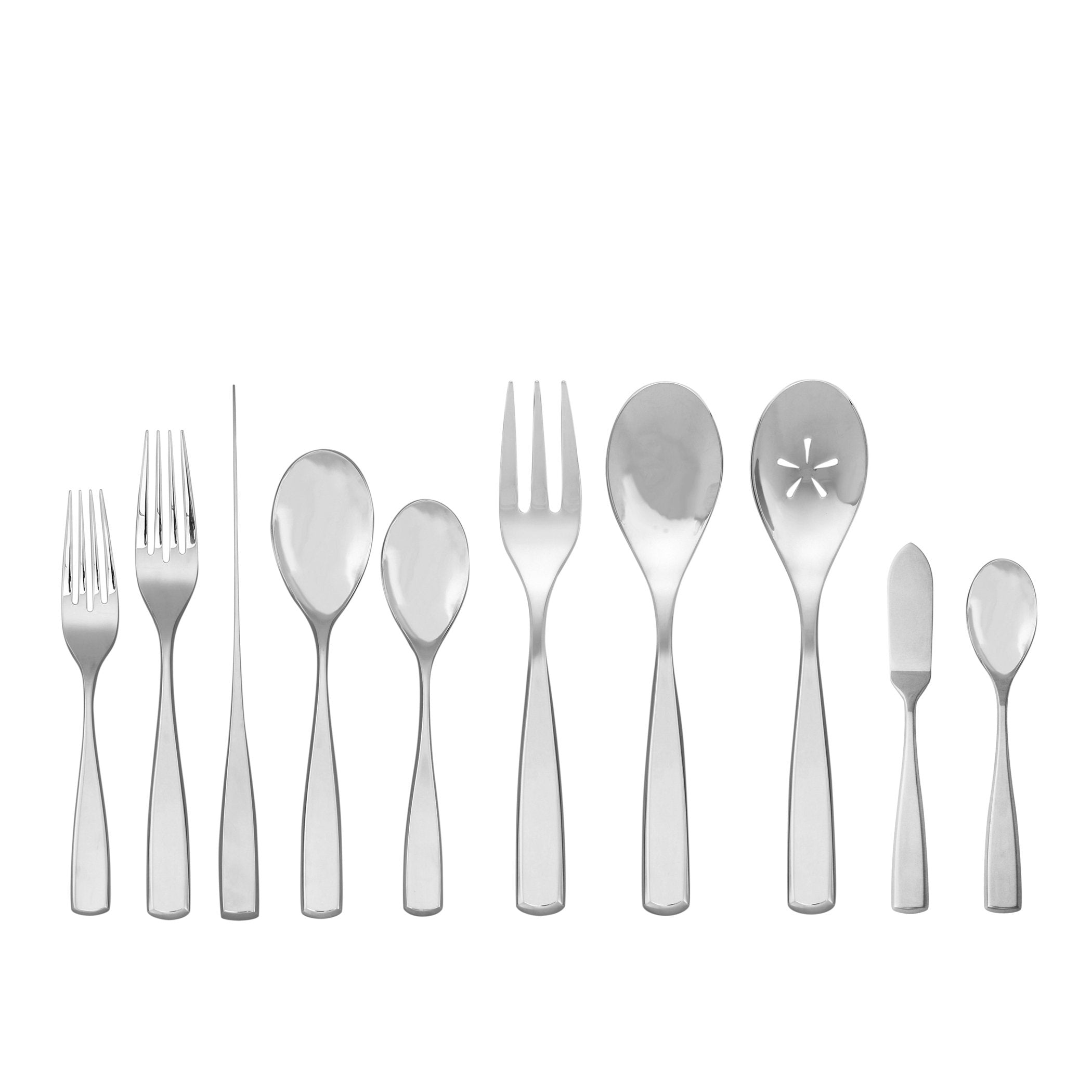 45-Piece Mirror-Polished Stainless Steel Flatware Set for 8