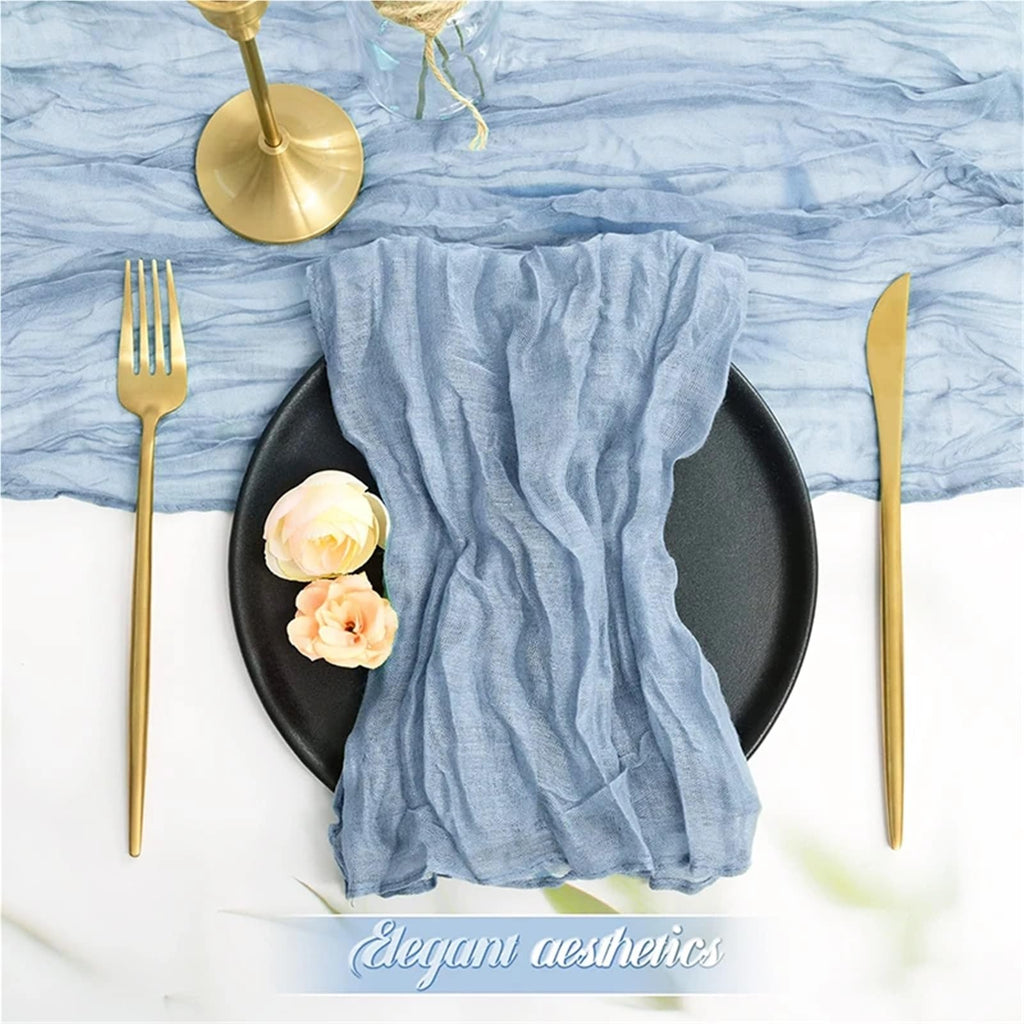 20-Piece Rustic Blue Gauze Table Napkin Set for Weddings & Home Dining