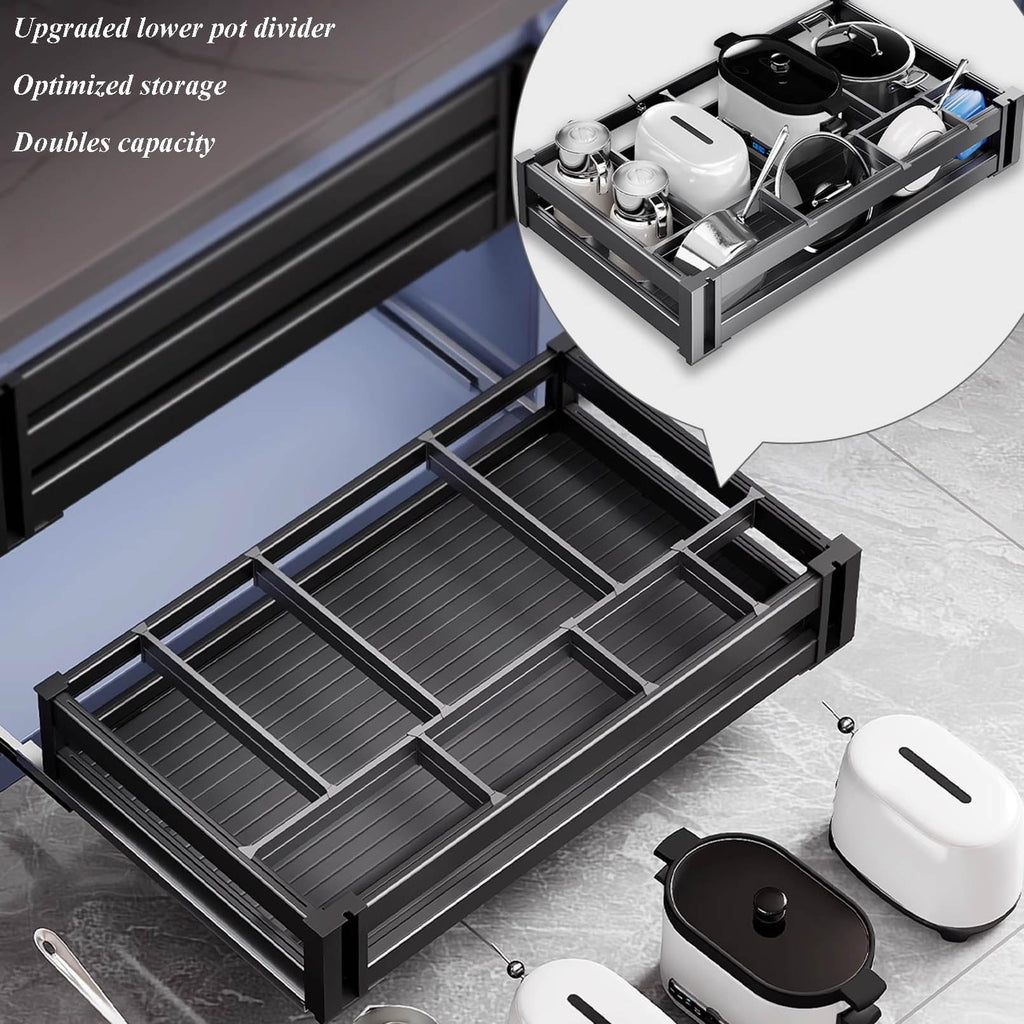 3-Tier Pull-Out Pantry & Under-Sink Organizer with Movable Dividers