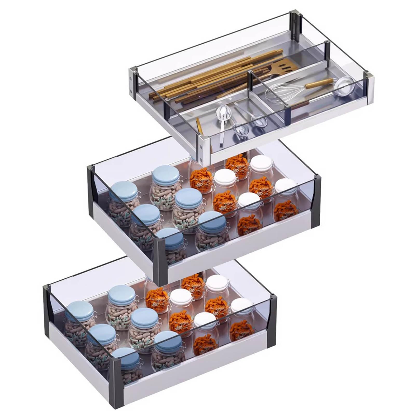 3-Piece Soft-Close Pull-Out Cabinet Organizer