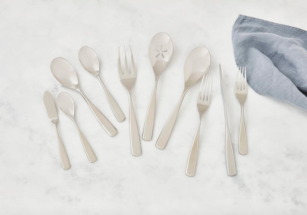 45-Piece Mirror-Polished Stainless Steel Flatware Set for 8