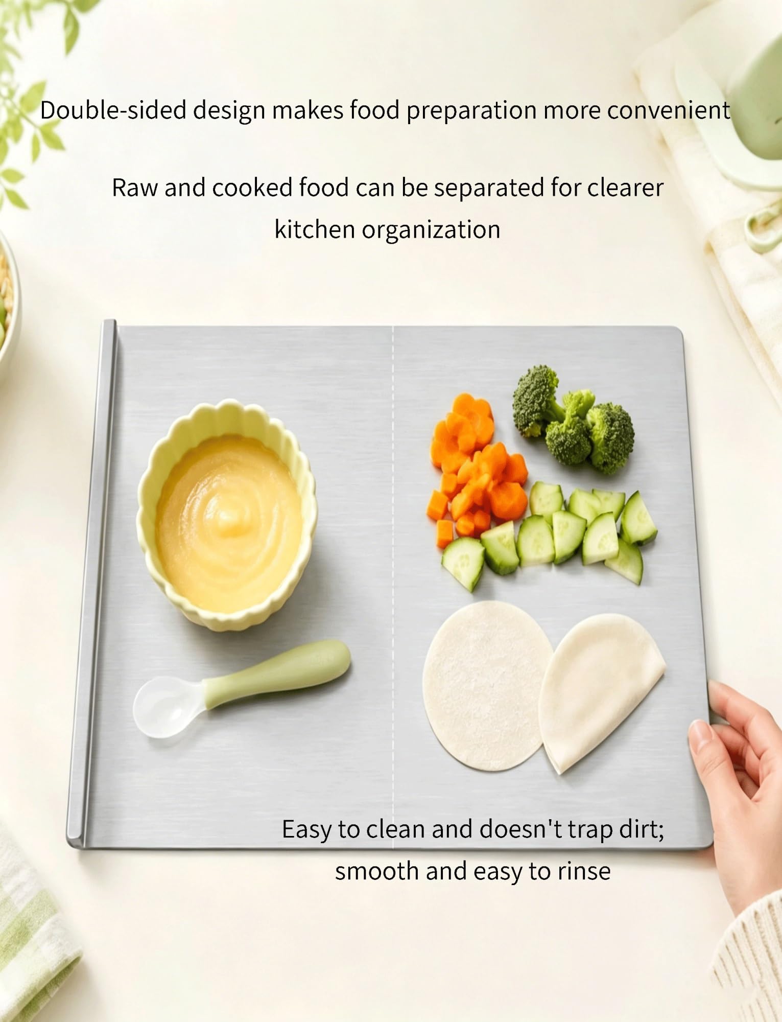 Stainless Steel Countertop Cutting Board & Kitchen Prep Mat