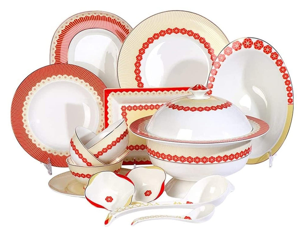 50-Piece Chinese-Style Bone China Dinnerware Set for 10