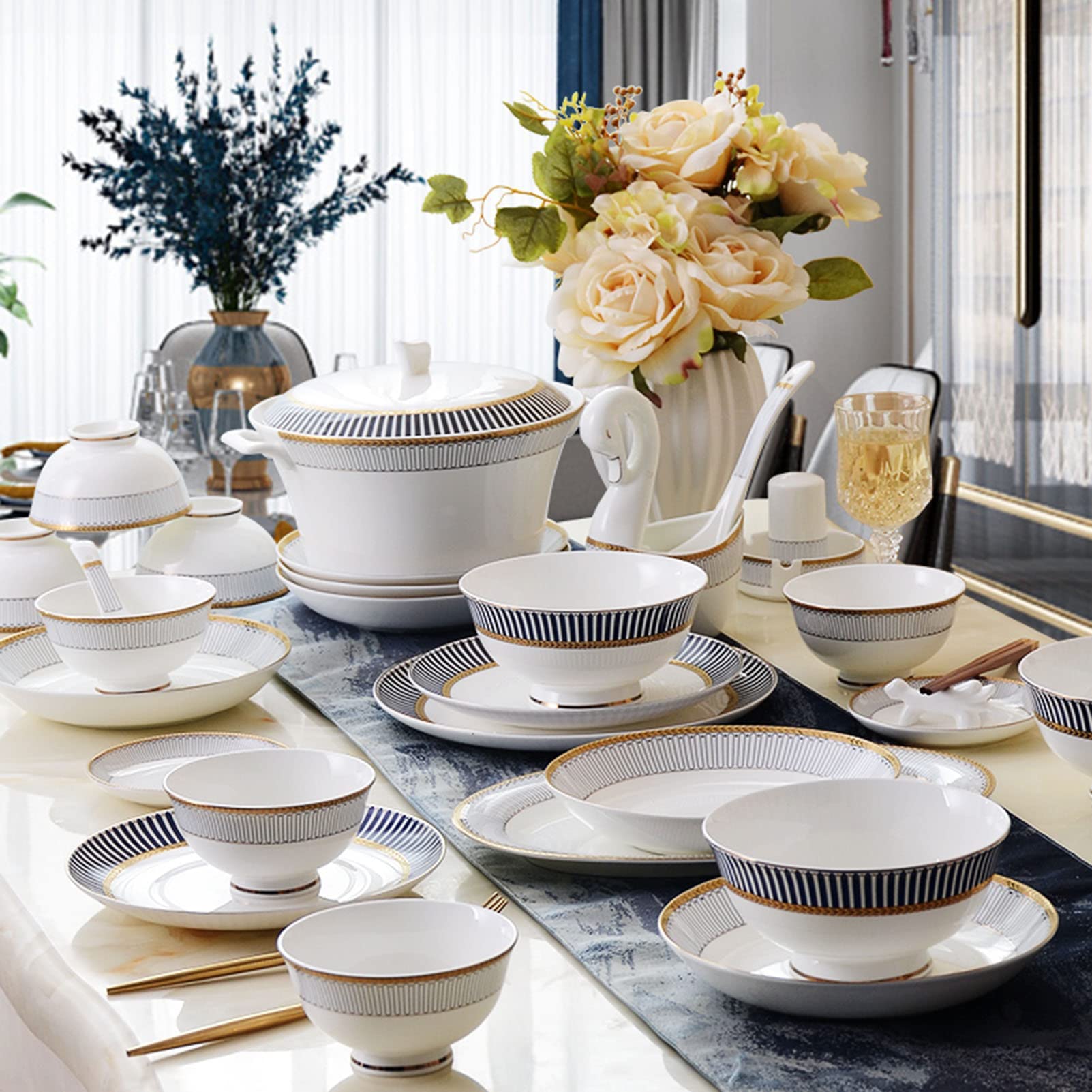 28-Piece Nordic Porcelain Dinnerware Set for 6 – Chip-Resistant & Dishwasher Safe