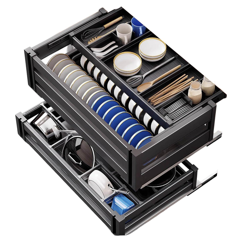 3-Tier Pull-Out Pantry & Under-Sink Organizer with Movable Dividers