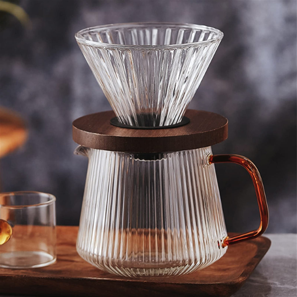 Heat-Resistant Glass Coffee Carafe & Pour-Over Filter Set