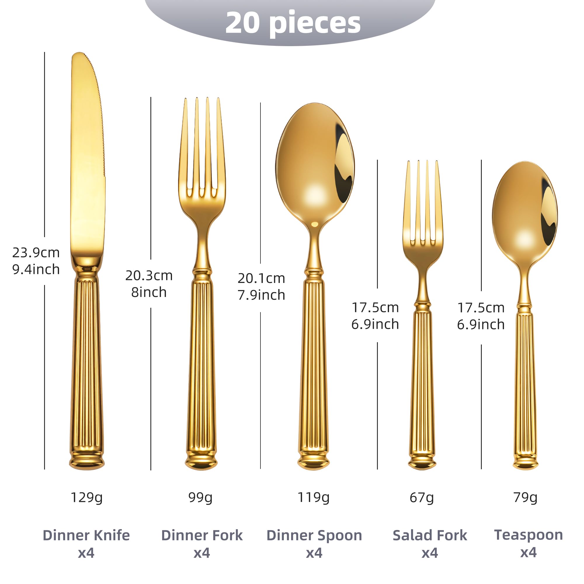 Marble Pillar 18/10 Stainless Steel flatware set