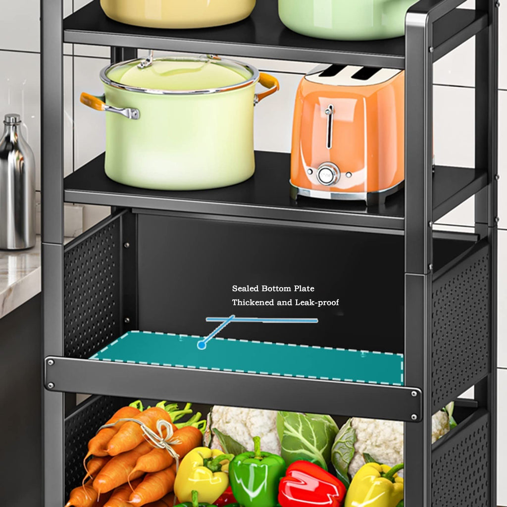 Multi-Layer Kitchen Storage Cart for Spices, Produce & Tableware