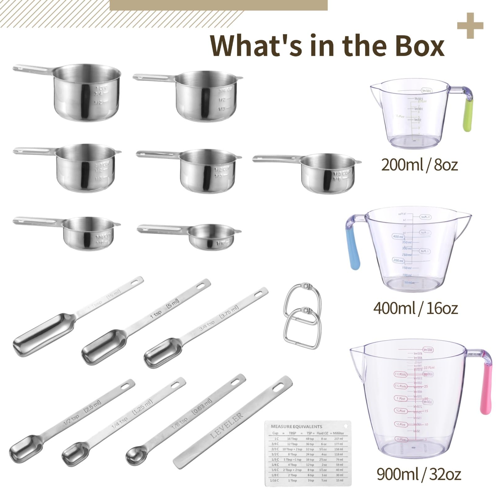 20-Piece Stackable Measuring Cups & Spoons Set with Leveler