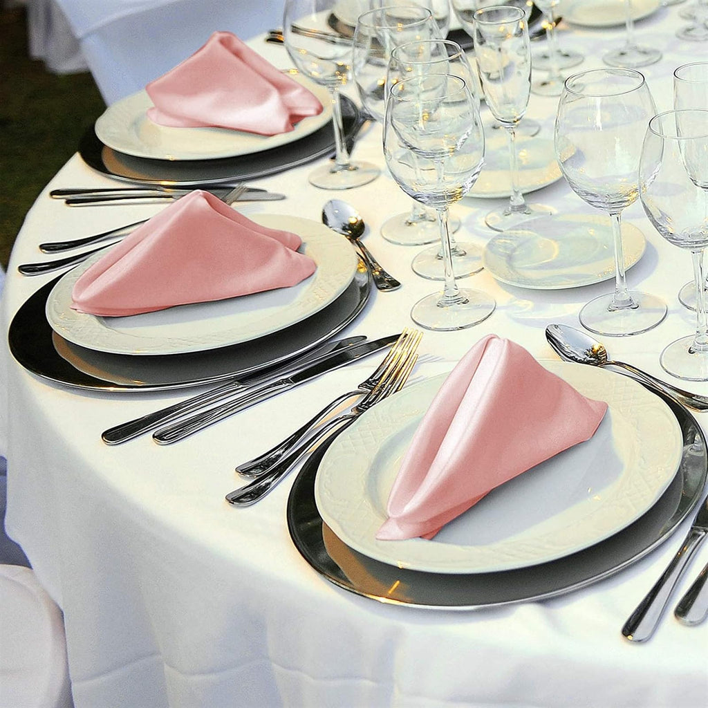 100-Piece Green Satin Dinner Napkin Set – 43 × 43 cm