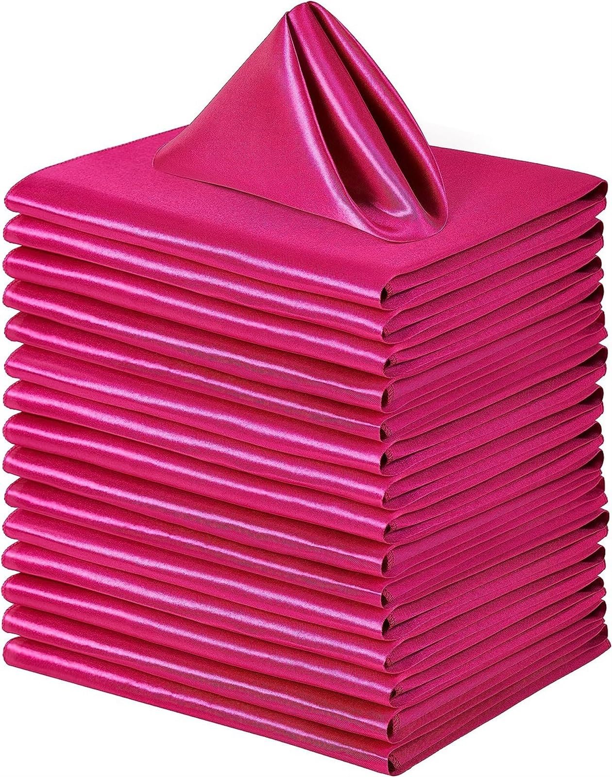 100-Piece Green Satin Dinner Napkin Set – 43 × 43 cm