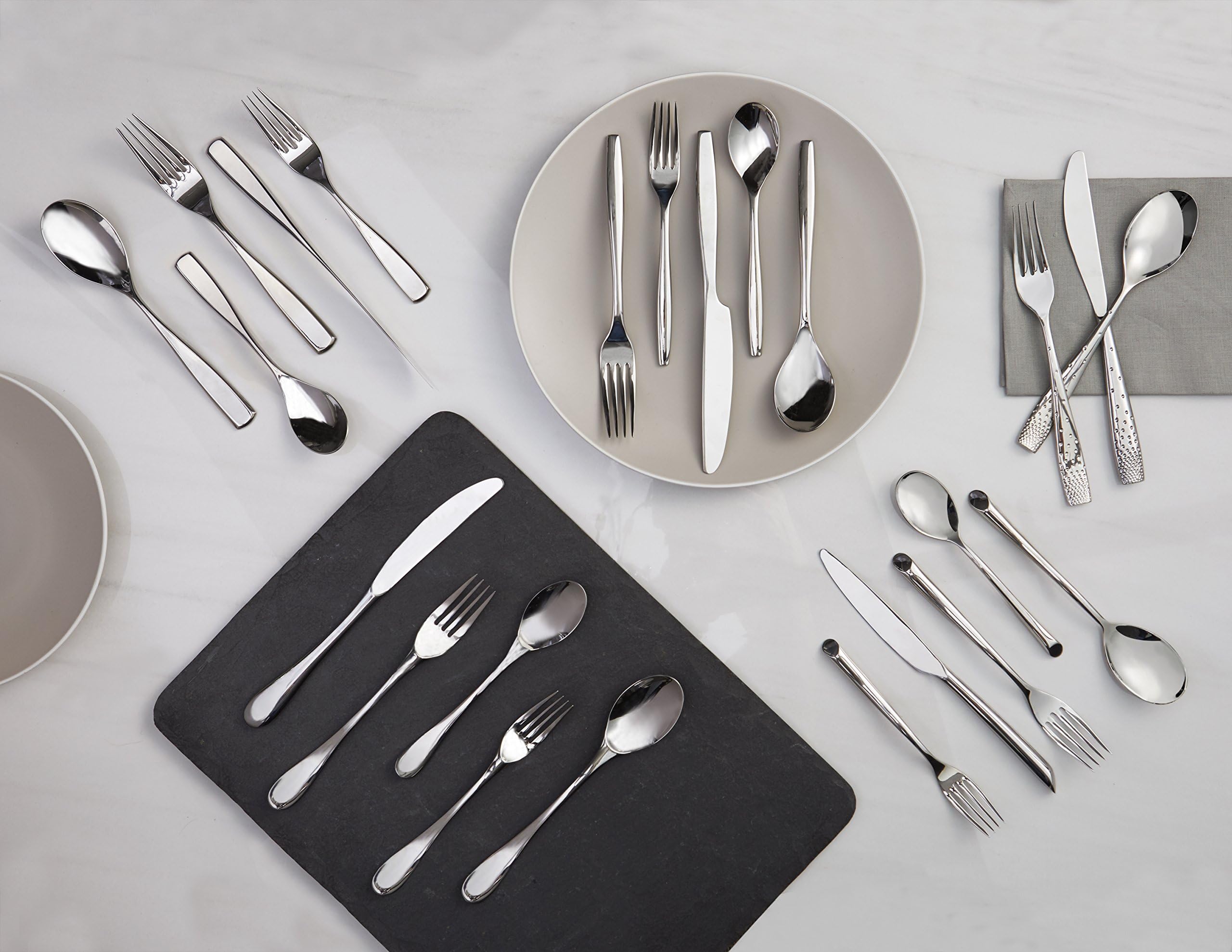 45-Piece Mirror-Polished Stainless Steel Flatware Set for 8