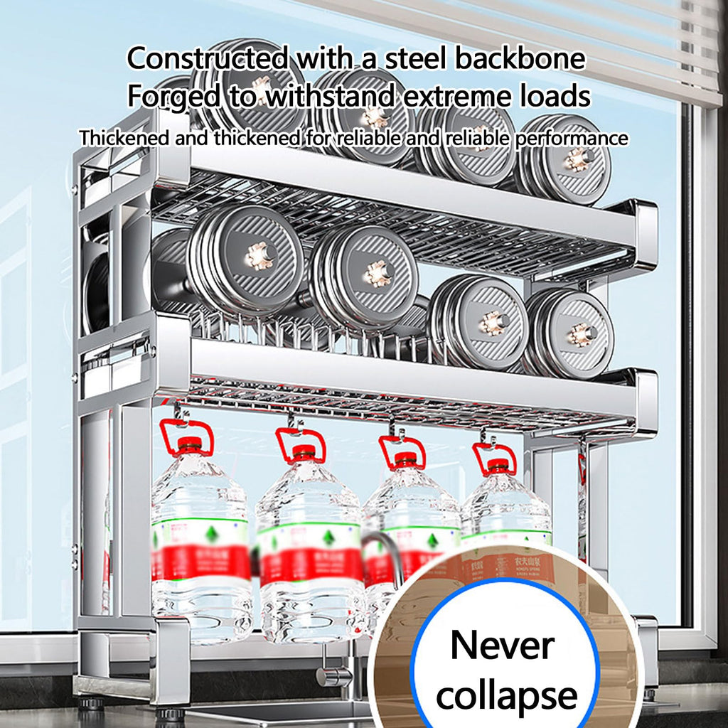 Large-Capacity Stainless Steel Over-the-Sink Dish Drying Rack