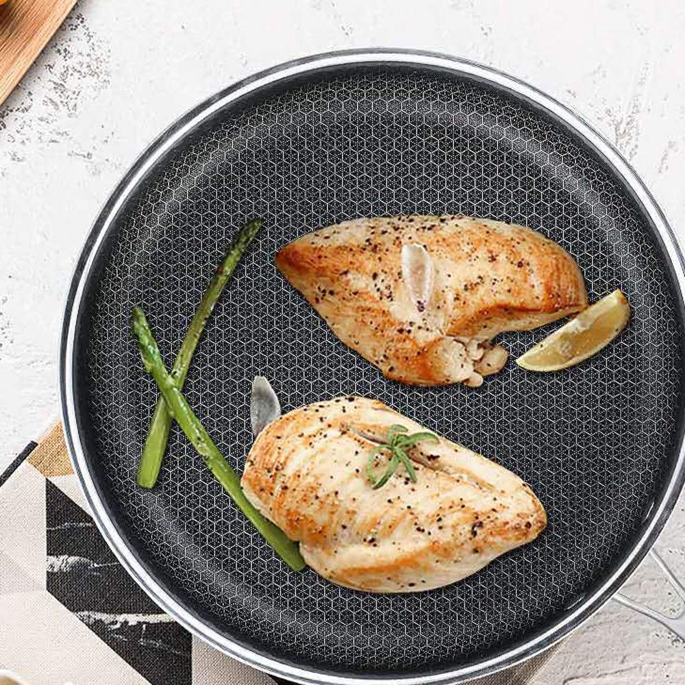 304 Stainless Steel 3-Layer Multipurpose Frying Pan & Wok