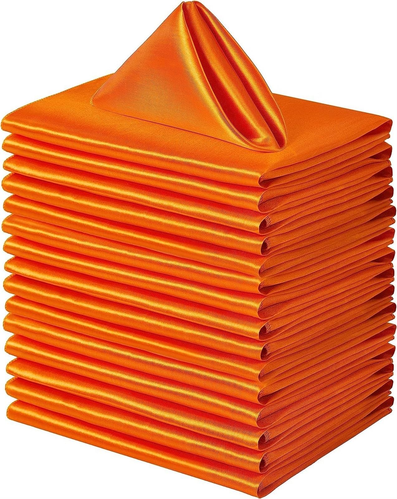 100-Piece Green Satin Dinner Napkin Set – 43 × 43 cm