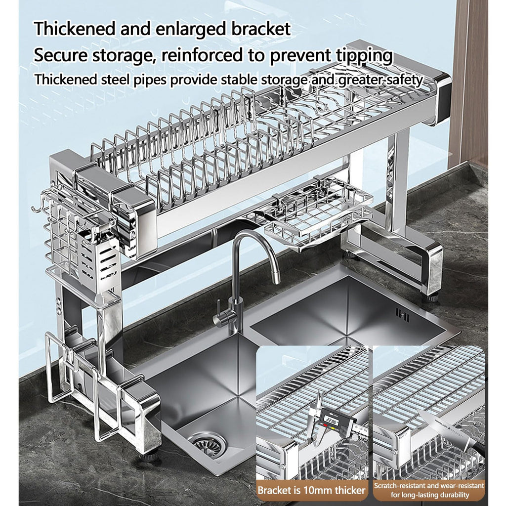 Large-Capacity Stainless Steel Over-the-Sink Dish Drying Rack