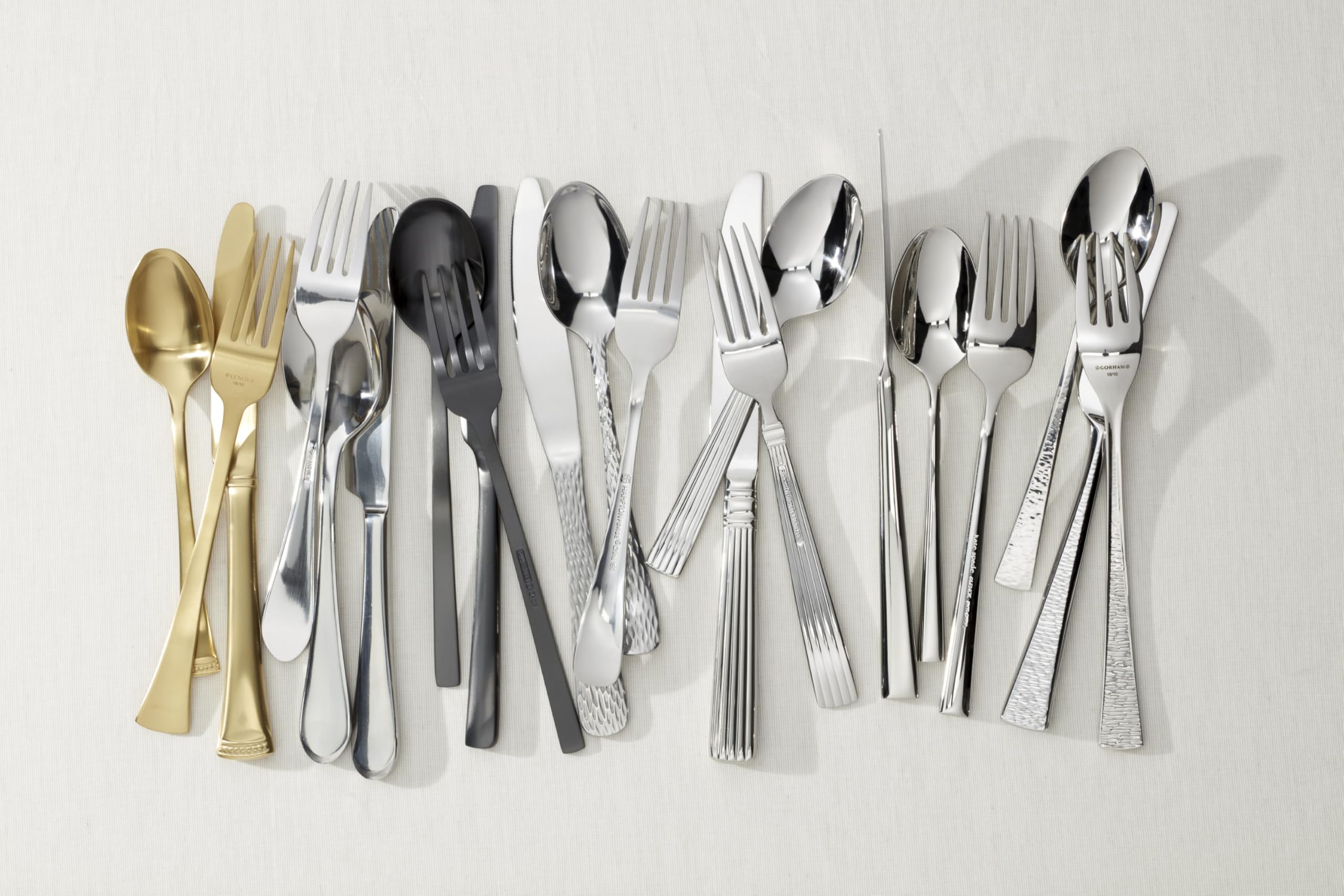 Kate Spade New York Malmo 5-Piece Flatware Set, 0.9 LB, Stainless Steel