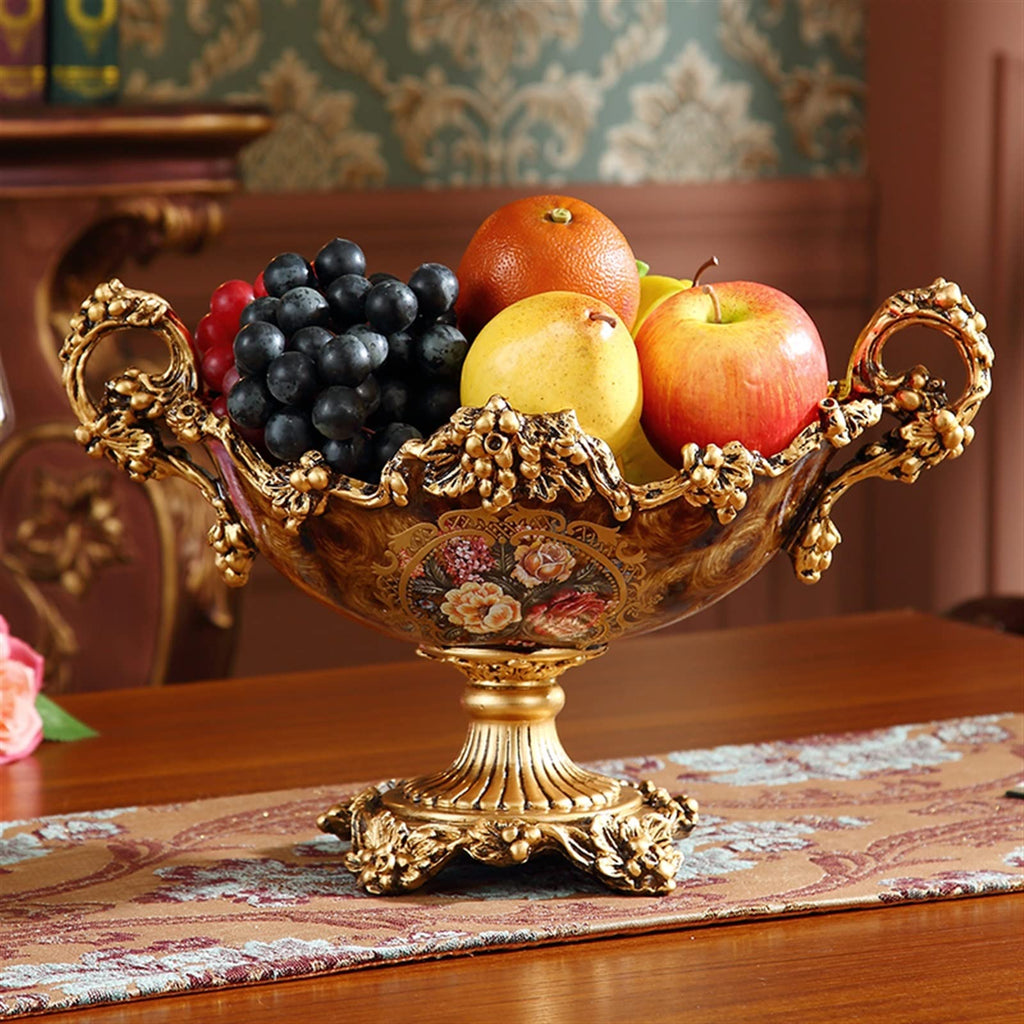 GGGUOJINN Veggie Tray High-Grade Fruit Plate Luxury Living Room Coffee Table Resin Decoration Home Creative American Retro Dried Fruit Plate (Color : Style 02) (Style 03)