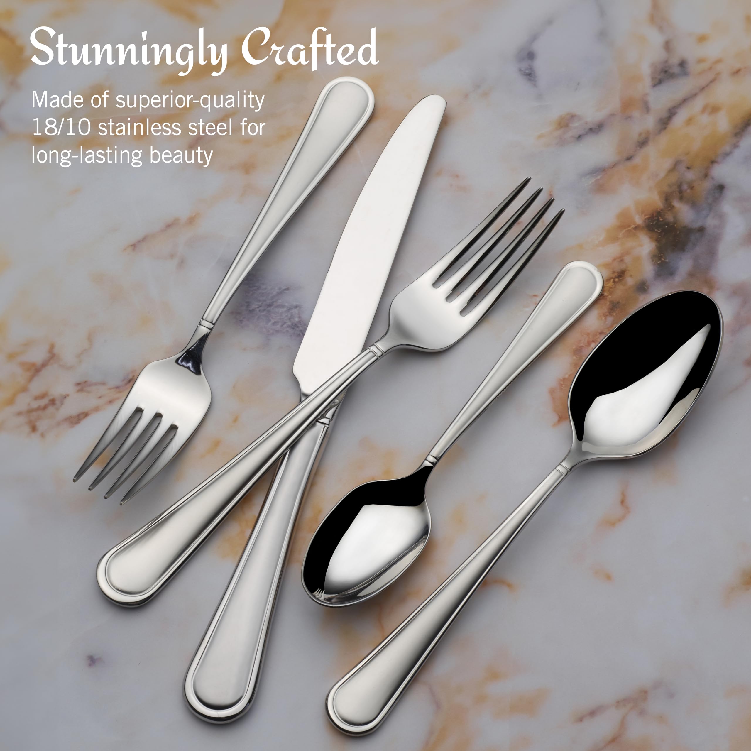 65-Piece 18/10 Stainless Steel Flatware Set for 12